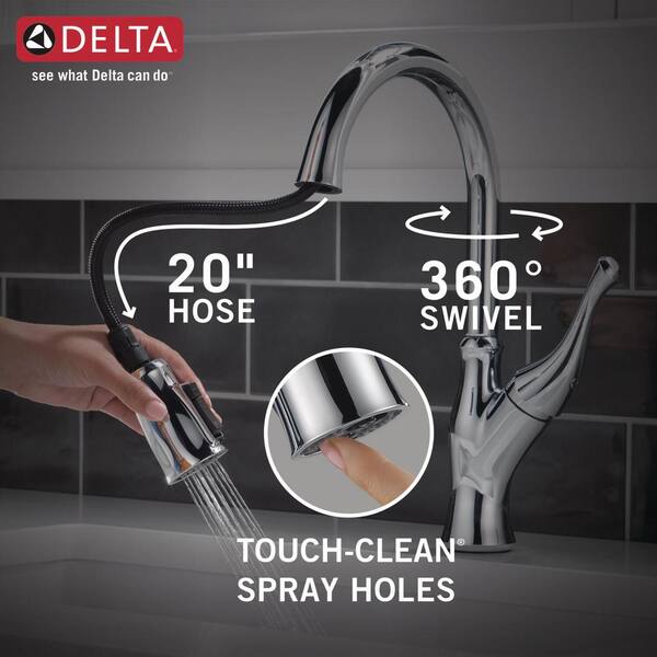 Delta Ophelia Single Handle Pull Down Sprayer Kitchen Faucet in 