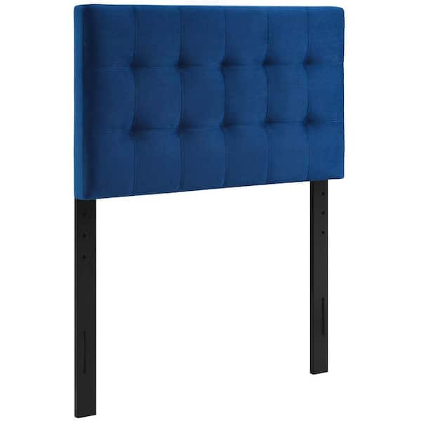 MODWAY Lily Navy Biscuit Tufted Twin Performance Velvet Headboard