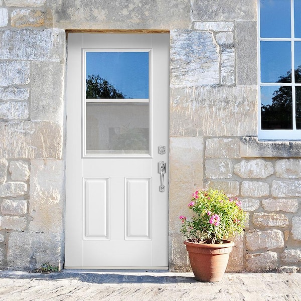 Masonite 36 in. x 80 in. Left-Hand/Inswing Premium Vent 1/2 Lite