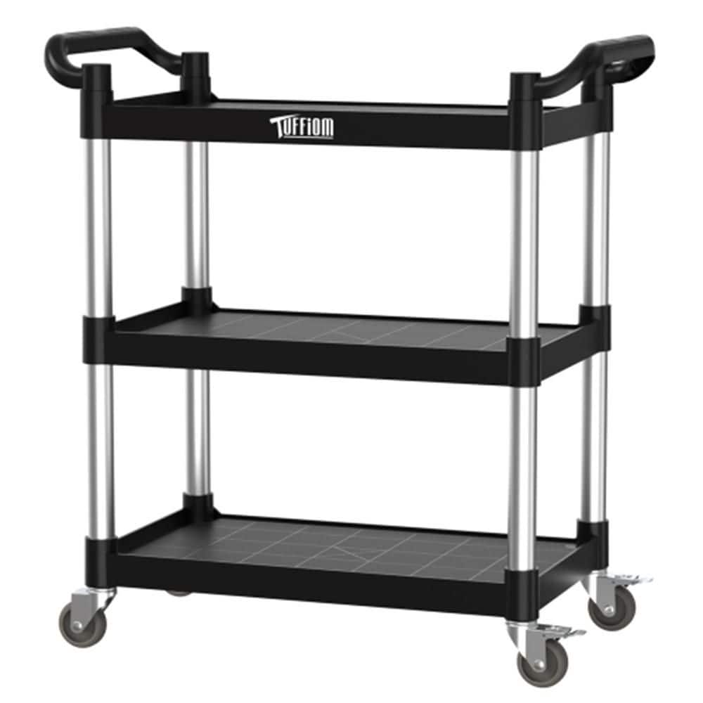 3 Tier Medium 390 lbs. Capacity Plastic Utility Cart with Wheels Black price history on PriceWatchPro