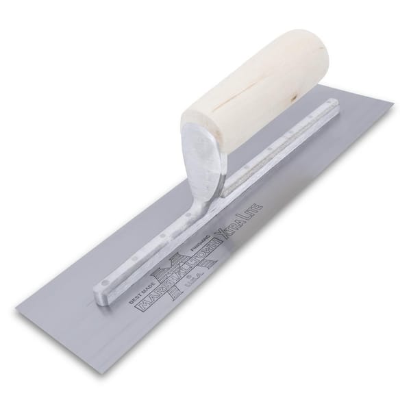 MARSHALLTOWN 11-1/2 in. x 4-3/4 in. Straight Wood Handle Finishing Trowel