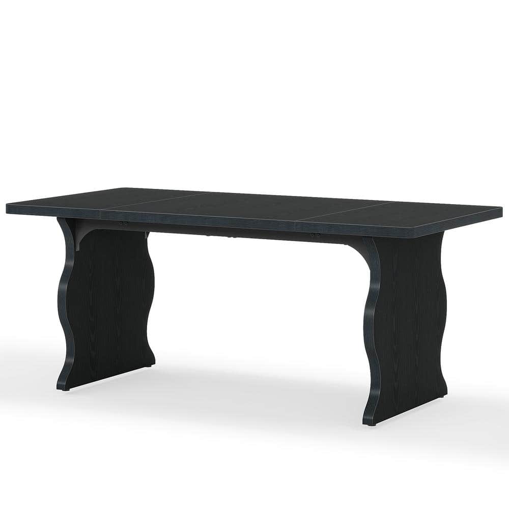 TRIBESIGNS WAY TO ORIGIN Halseey Black Rectangular Wood Kitchen 63 in ...