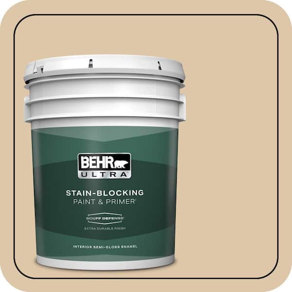BEHR ULTRA 5 gal. #PPU4-13 Sand Motif Extra Durable Semi-Gloss Enamel Interior Paint & Primer
