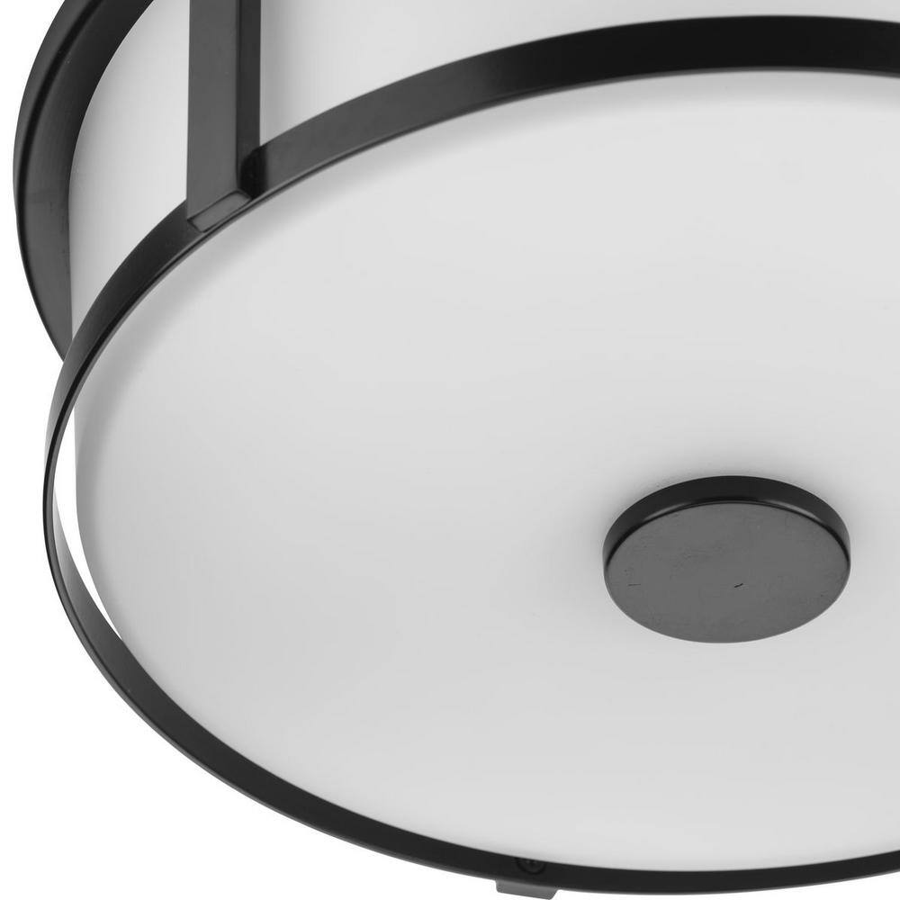 Gilliam Matte Black Flush Mount Ceiling Light with Clear Glass