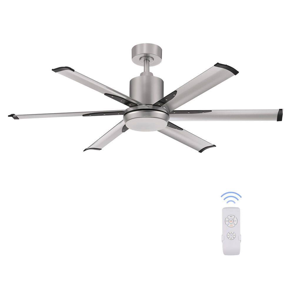Merra 52 in. Indoor Integrated LED Silver Ceiling Fan with Remote