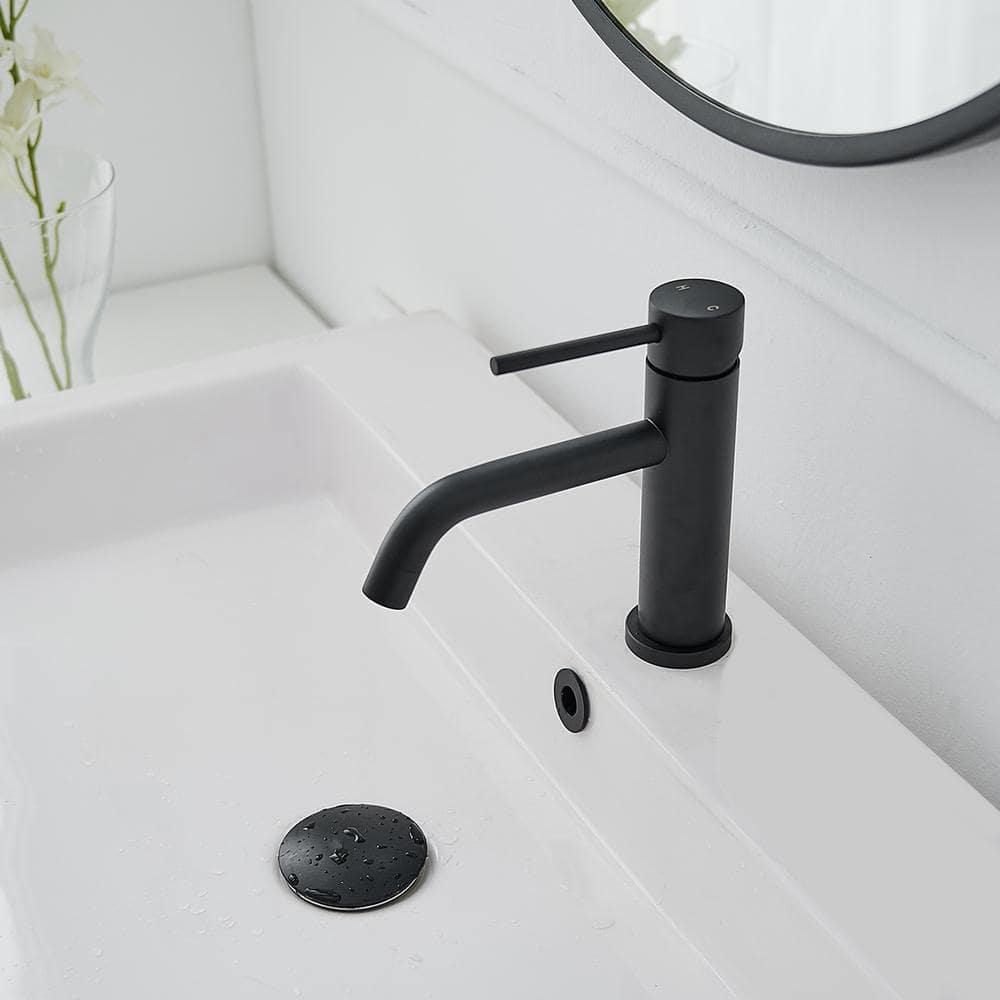 Matte Black Stainless Steel Single Handle Bathroom Faucet