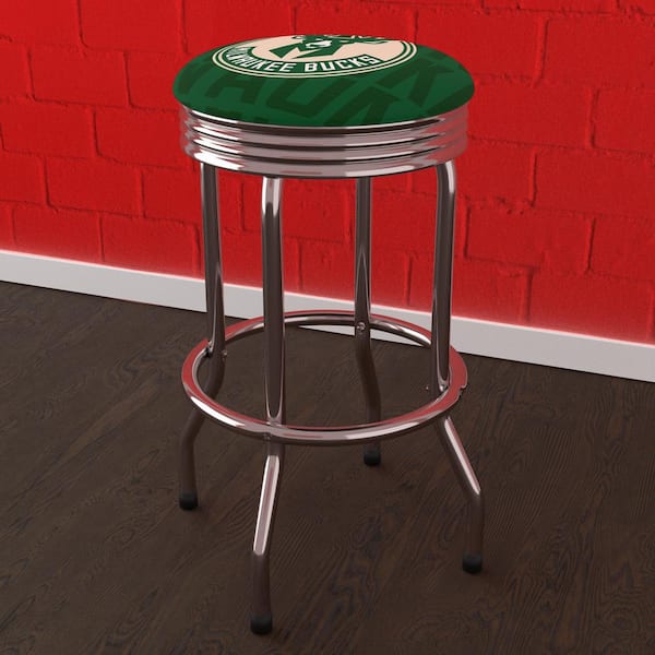 Milwaukee Bucks City 29 In Green Backless Metal Bar Stool With Vinyl   Green Bar Stools Nba2mb3 Hd 64 600 