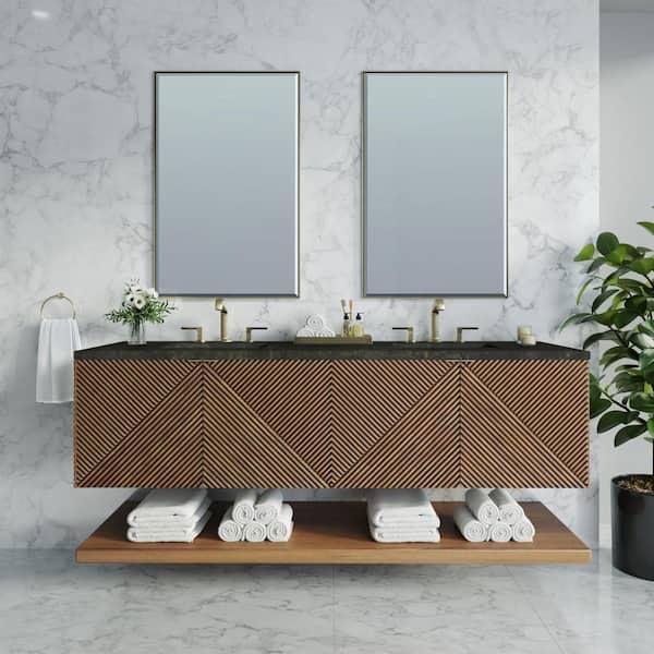 Marcello 72.0 in. Double Bath Vanity in Chestnut with Phantome Engineered Composite Top