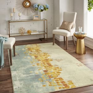 Dancing Stars Multi 4 ft. x 5 ft. Abstract Area Rug