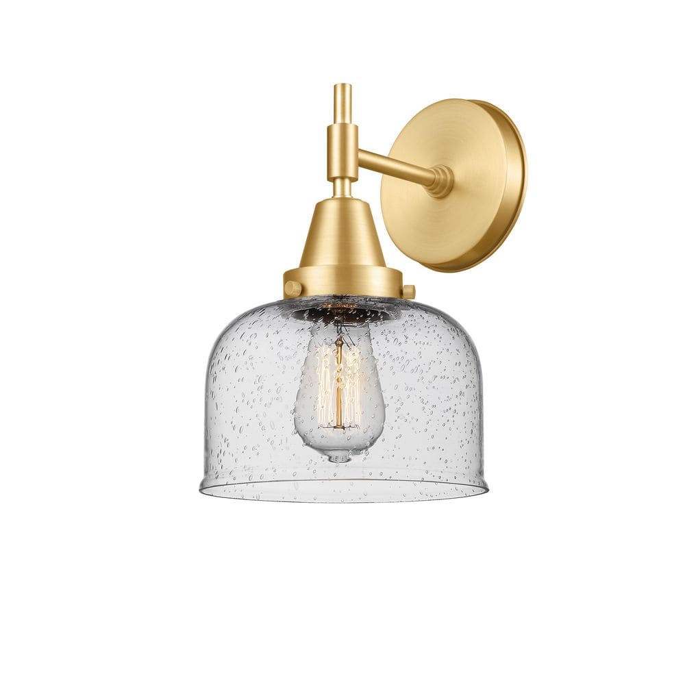 Caden 1-Light Satin Gold Wall Sconce with Clear Glass Shade price history on PriceWatchPro