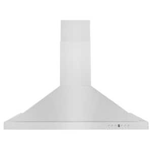 30 in. 400 CFM Convertible Vent Wall Mount Range Hood in Stainless Steel with 2 Charcoal Filters