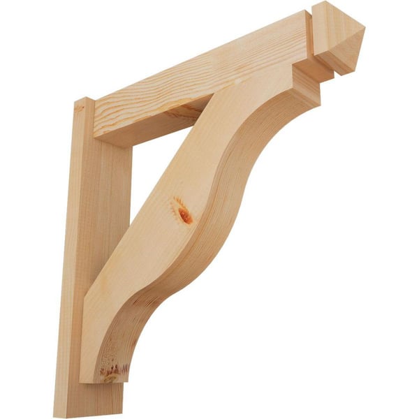 Ekena Millwork 6 in. x 26 in. x 26 in. Fuston Arts and Crafts Smooth Douglas Fir Outlooker