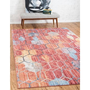 Red 10 ft. x 13 ft. Rainbow Area Rug
