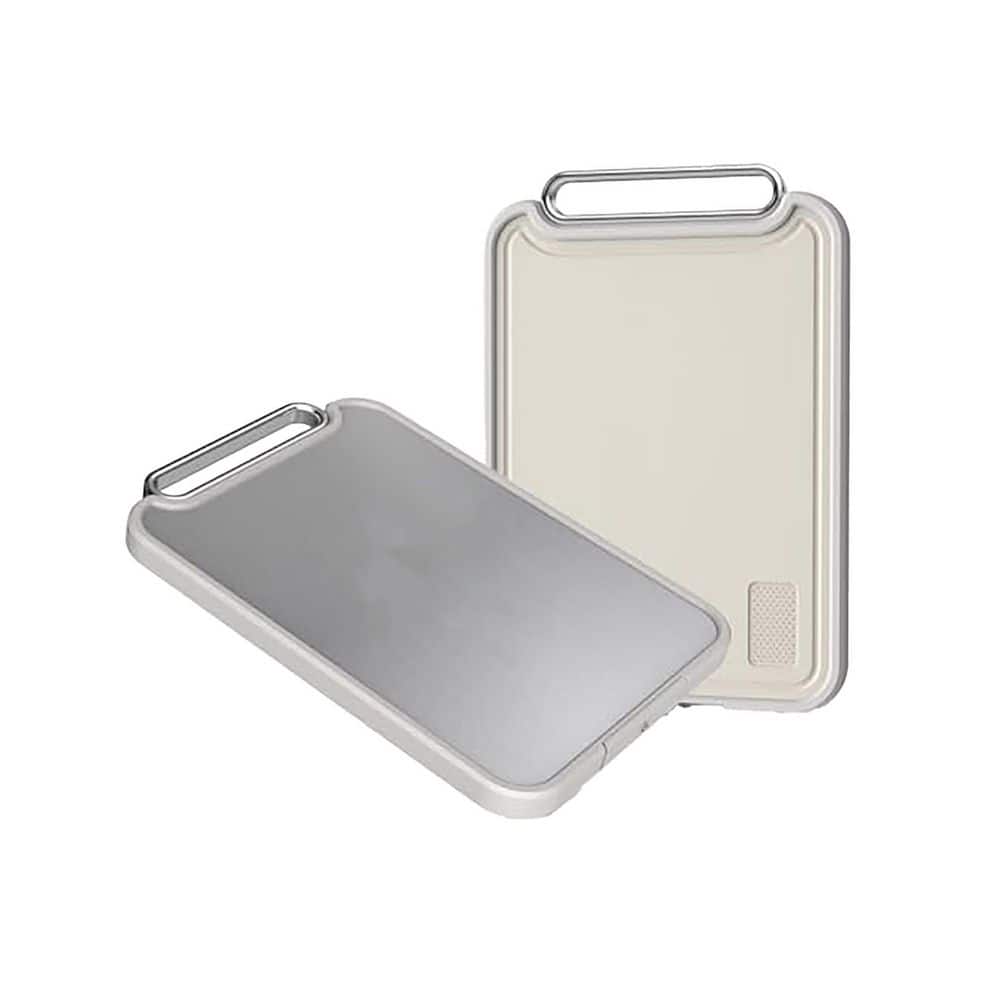 Adrinfly 15.3 in. x 10.6 in. Double Sided Cutting Board Made of Titanium & Wheat Straw PP with Water Channel and Grinding Plate SA1129B319 - The Home Depot