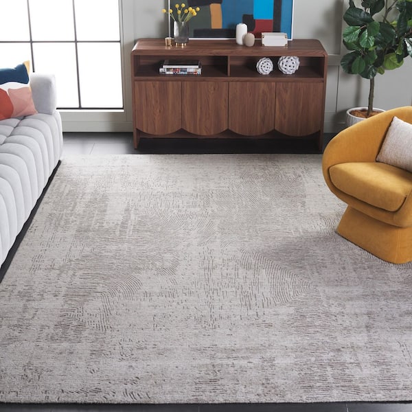 Mirage 8 ft. x 10 ft. Gray Geometric Distressed Area Rug