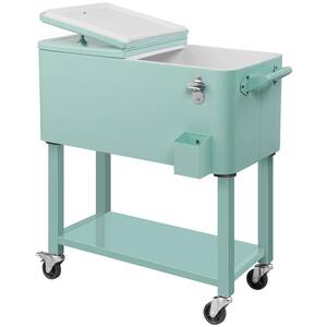 80 Qt. Mint Green Outdoor Patio Cooler with Single Tray