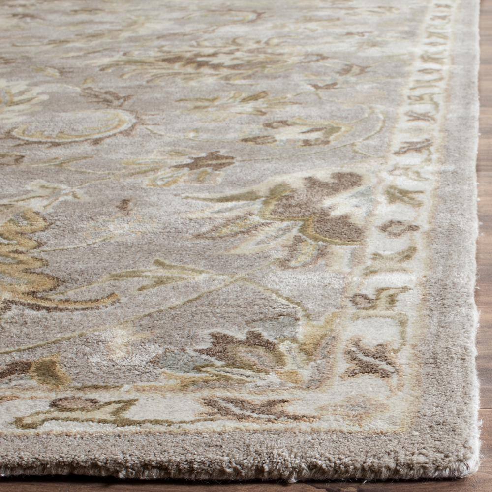 Elegant Gray Hand-Tufted Wool & Viscose 27" Area Rug