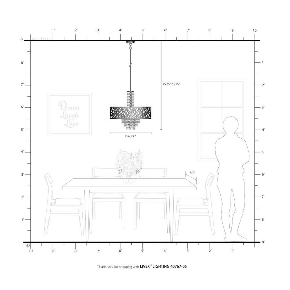 Polished Chrome 5-Light Drum Chandelier with Crystal Accents