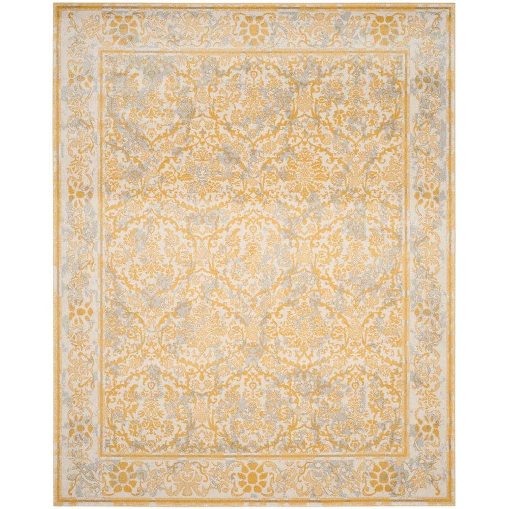 Ivory Gold 8' x 10' Reversible Hand-Knotted Area Rug