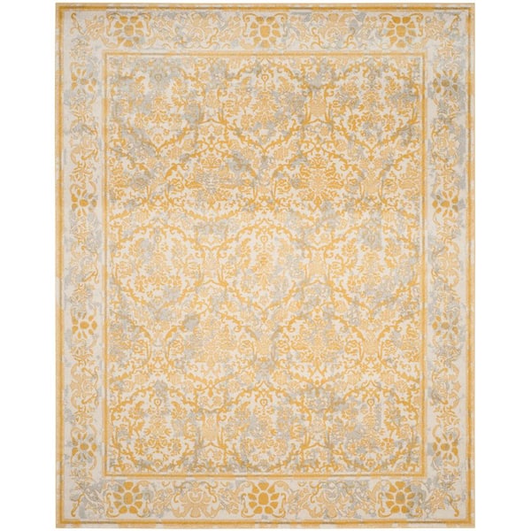 SAFAVIEH Evoke Ivory/Gold 8 ft. x 10 ft. Floral Border Antique Area Rug