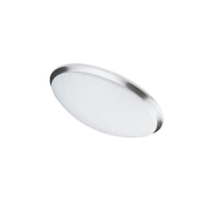 CFLED 11 in. Modern Satin Chrome Integrated LED Flush Mount for Closet or Bedroom