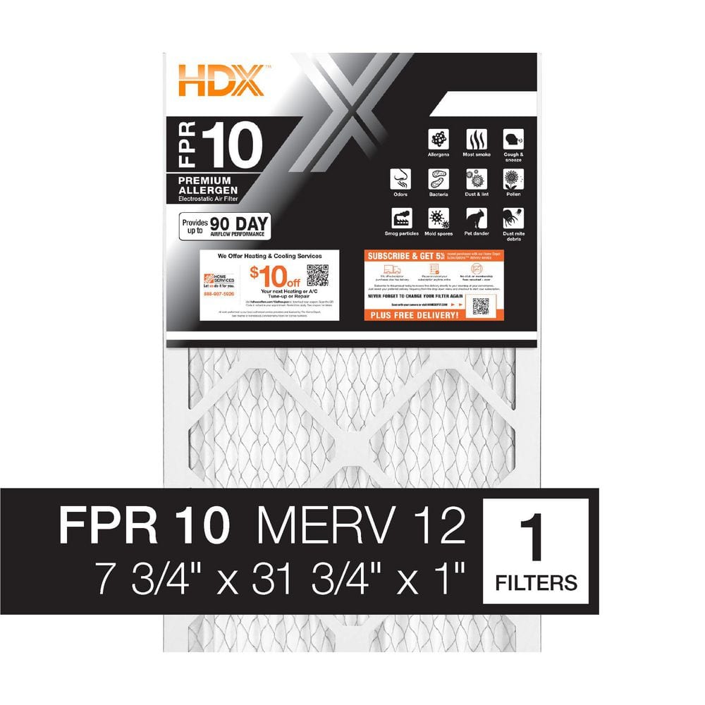 7.75 in. x 31.75 in. x 1 in. Premium Pleated Air Filter FPR 10, MERV 12 price history on PriceWatchPro