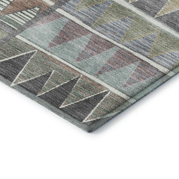 Mayfield Premium Machine Washable Abstract AMF2205 Gray 2 ft. x 3 ft. Accent Rug
