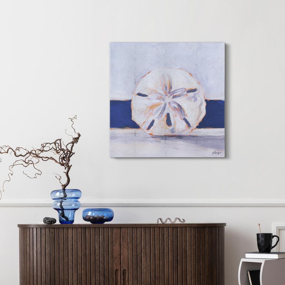 Coastal Serenity Silver Shagreen Wrapped Canvas Wall Art