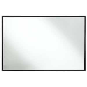 47.65 in. x 29.92 in. Gloosy Black Wall Mounted Rectangular Mirror with Metal Frame