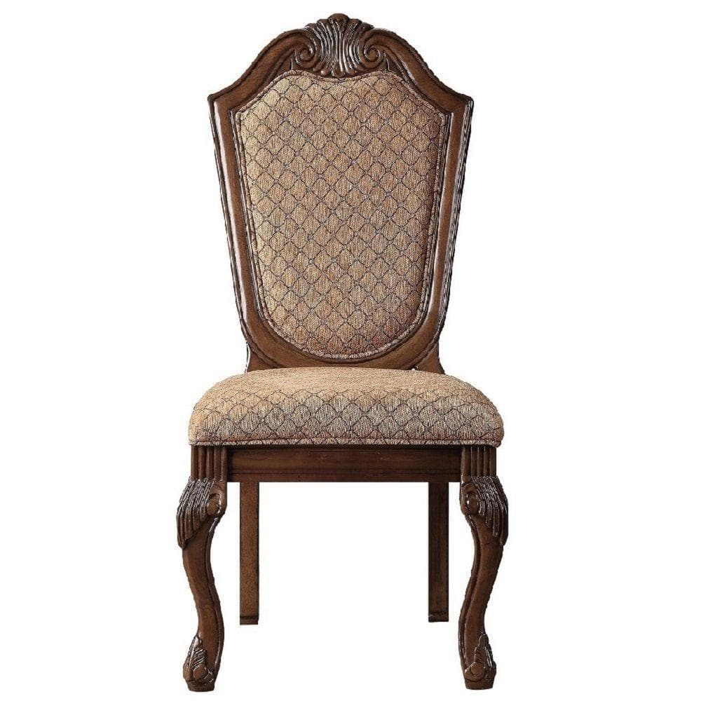 Chateau De Ville High Back Brown Upholstered Side Chair Set