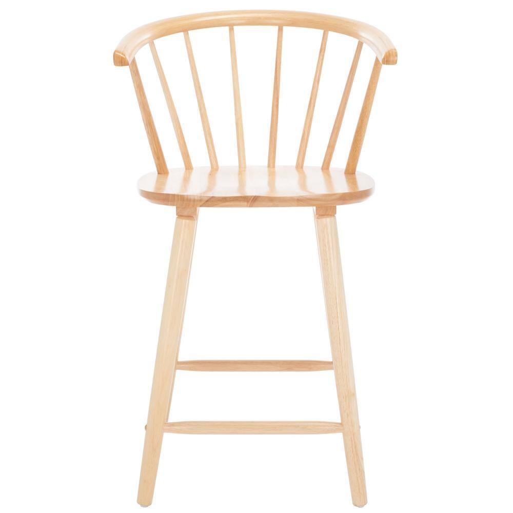 Natural Rubberwood Spindle Back Counter Stool Set