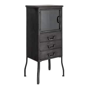 Antique Black 39.62 in. Storage Accent Cabinet with 3 Drawers
