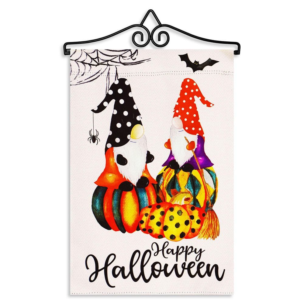1 ft. x 1.5 ft. Polyester Happy Halloween 2 Witchy Gnomes 2-Sided Garden Flag with 1.2 ft. Black Iron Hanger price history on PriceWatchPro