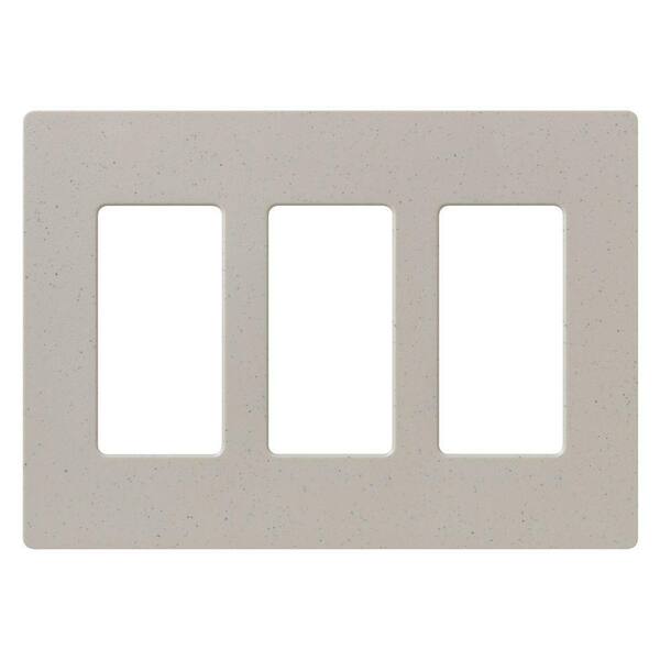 Lutron Claro 3 Gang Wall Plate for Decorator/Rocker Switches, Satin, Stone (SC-3-ST) (1-Pack)