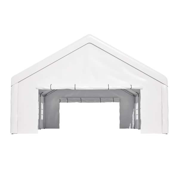 13 ft. x 26 ft. White Outdoor Party Tent with 3-Storage Bags and Removable Sidewalls