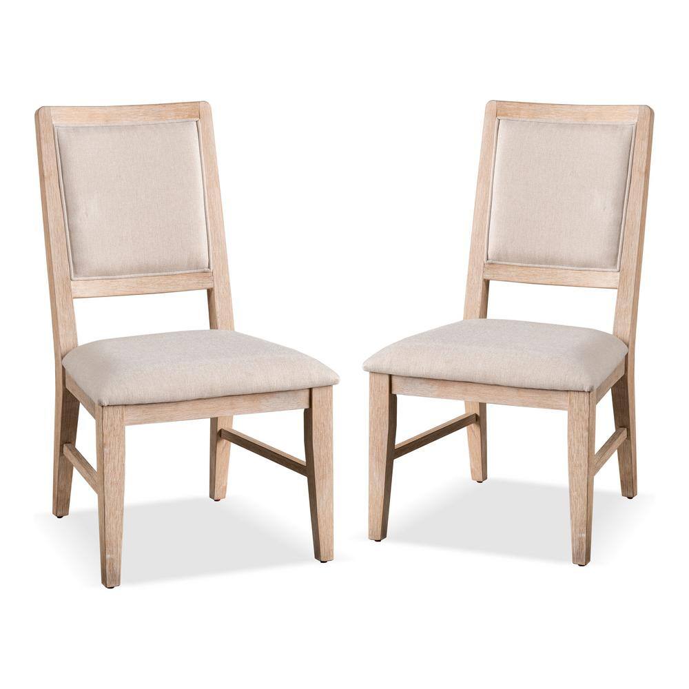Espica Distressed Natural Fabric Upholstered Dining Chairs (Set of 2) price history on PriceWatchPro