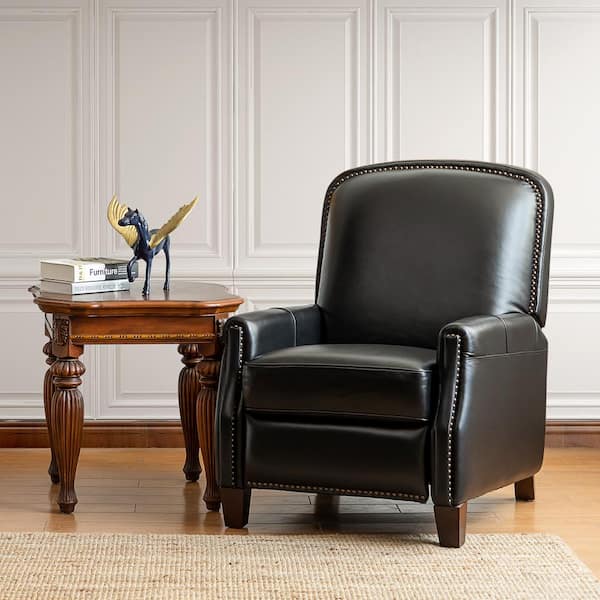 genuine black leather recliner