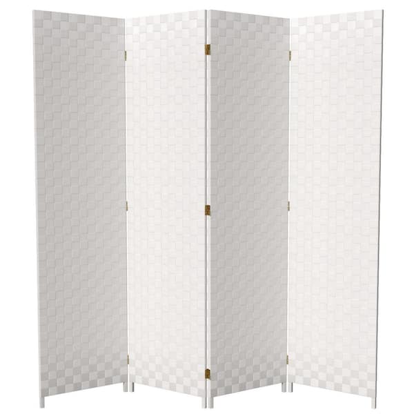 Oriental Furniture 6 ft. White 4-Panel Room Divider