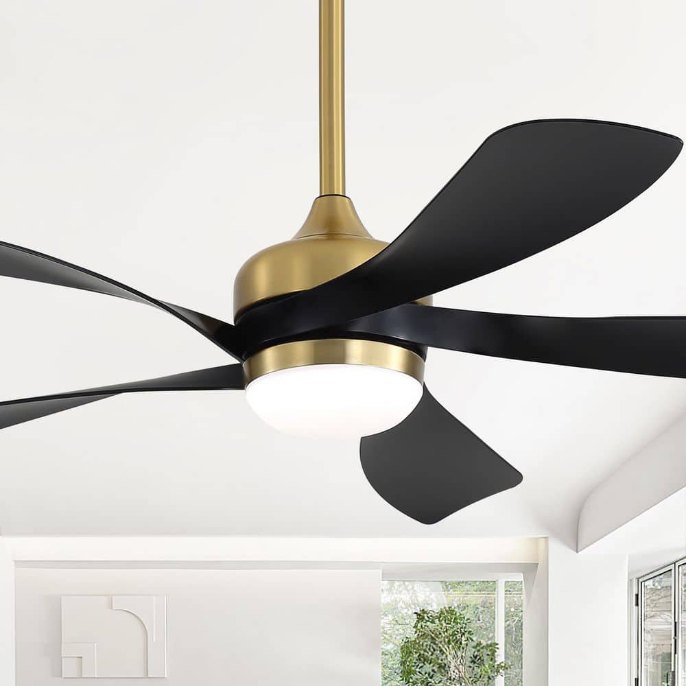 52 in. 6-Speed Modern Indoor/Outdoor Gold Propeller Downrod Mount Ceiling Fan with Light Kit and DC Motor Remote price history on PriceWatchPro