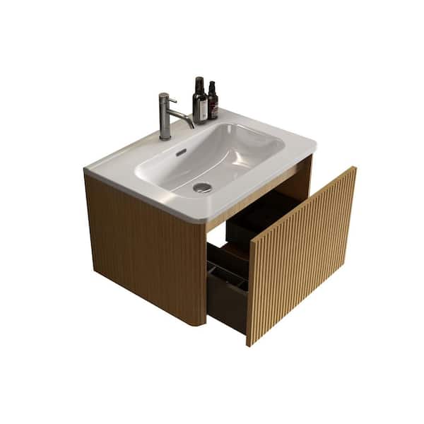 FAMYYT Modern 24 in. W x 18.5 in. D x 21 in. H Single Sink