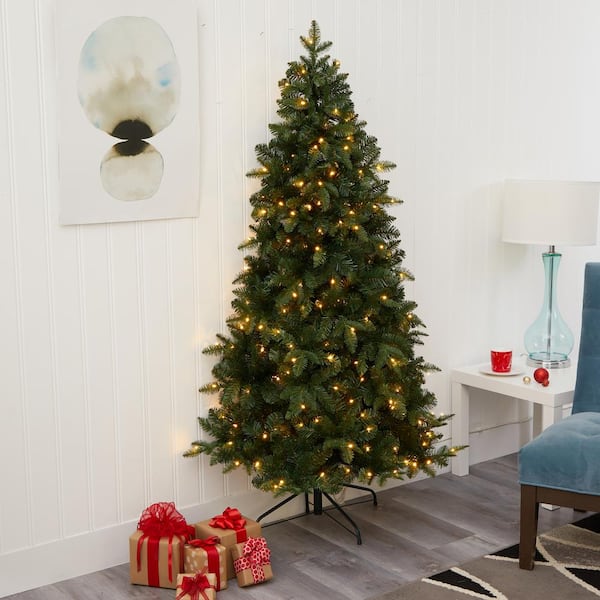 Flat Back Christmas Tree Pre Lit - Merry Christmas 2021