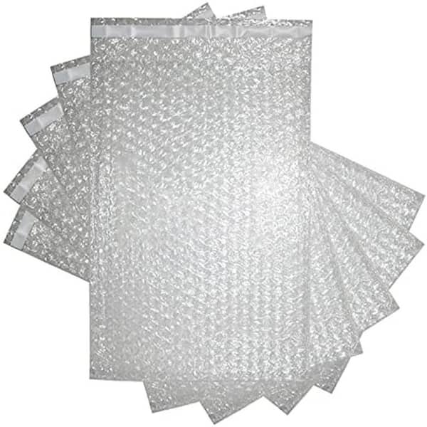 Unbranded 50Pack 8x12 Inch Self-Seal Bubble Out Bags Double-Side Cushioning for Moving Shipping Storage Packaging