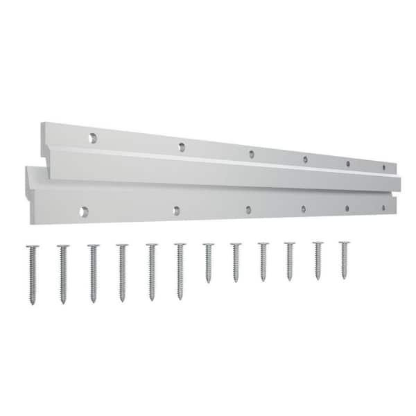 SteelTek Shutter French Cleat Kit for 18 in. W x 48 in. H+, 17.5 in. Top/Bottom Plus Side Brackets, Aluminum