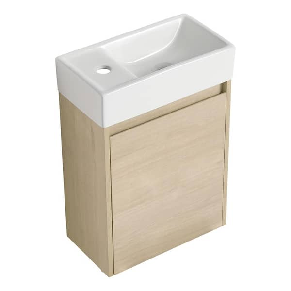 Zeus & Ruta Brown 29.5 W x 18.1 D x 35.1 H Bathroom Vanity with Single Sink  Storage Cabinet Solid Wood Frame WK-VAI-07 - The Home Depot