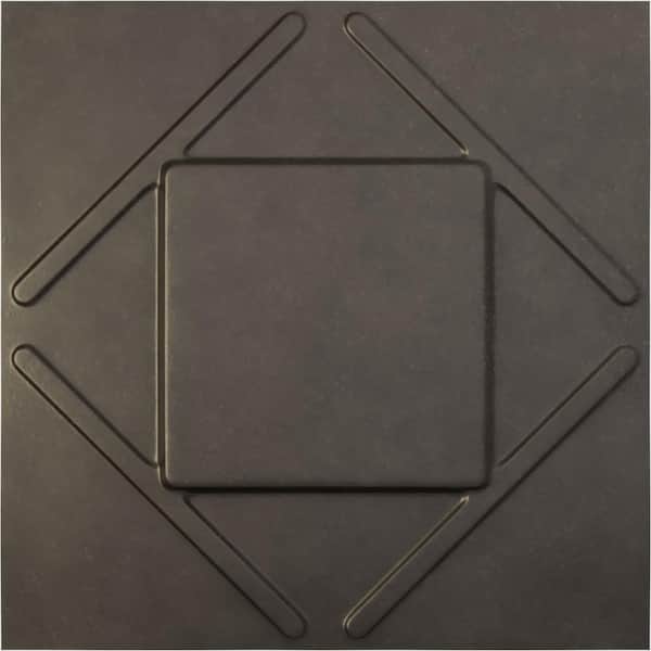Ekena Millwork 19 5/8 in. x 19 5/8 in. Aubrey EnduraWall Decorative 3D Wall Panel, Weathered Steel (12-Pack for 32.04 Sq. Ft.)