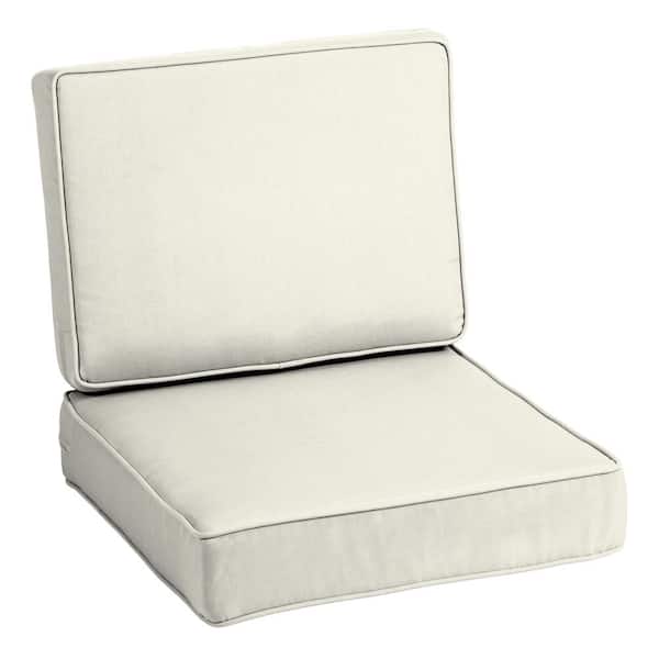 ARDEN ProFoam 24 in. x 24 in. Sand Cream 2-Piece Deep Seating Outdoor Lounge Chair Cushion