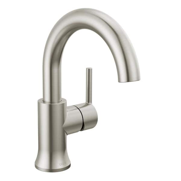 Delta Trinsic Single-Handle High Arc Single-Hole Bathroom Faucet in Stainless