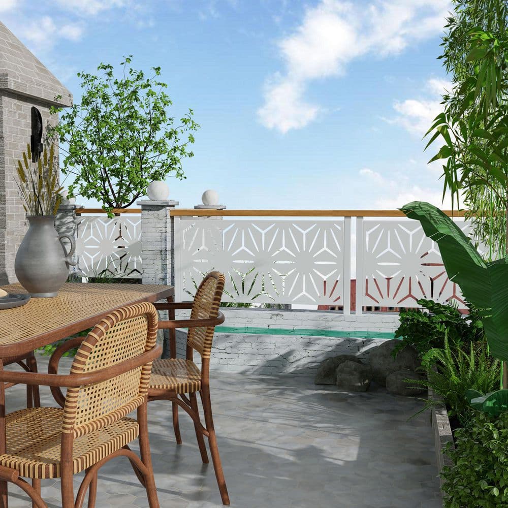 72 in. x 47 in. White Outdoor Metal Galvanized Privacy Screen Fence Garden Panels price history on PriceWatchPro