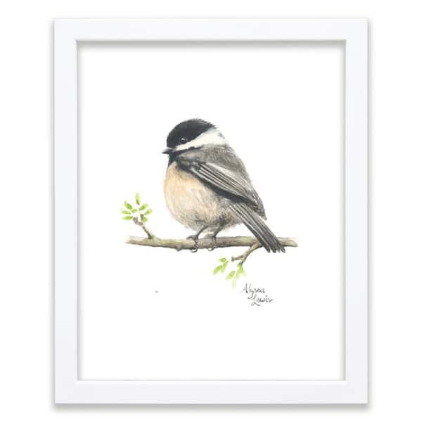 Unbranded Woodland Tinies "Chickadee" by Alyssa Lewis Individual White Framed Animal Art Print 24 in. x 18 in.