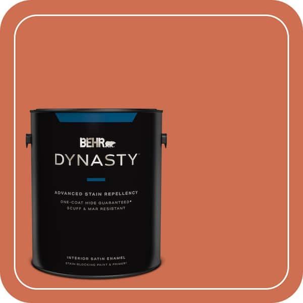 BEHR DYNASTY 1 gal. #M180-6 Tiki Torch Satin Enamel Interior Stain-Blocking Paint & Primer
